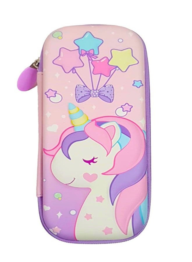 Crackles Stylish Unicorn 3D Print Hardtop EVA Pencil Pouch Case for Boys and Girls School Kids Pack of 1- Random Print - Image 1